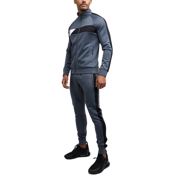 Customize Polyester/spandex Patchwork Sport Wear Tracksuits For Men 