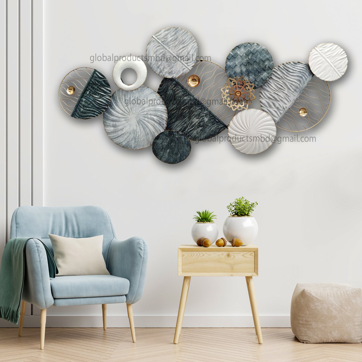 Newly Decorated Modern Architecture Wall Art Metal Finish Powder Coated Luxury Interior Decor For Hotels Restaurants Bed Room 